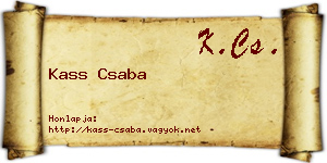 Kass Csaba névjegykártya