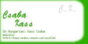 csaba kass business card